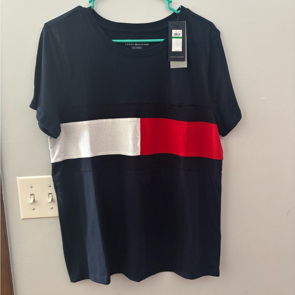 Tommy Hilfiger Women's Short Sleeve Tee - Navy, Red, White